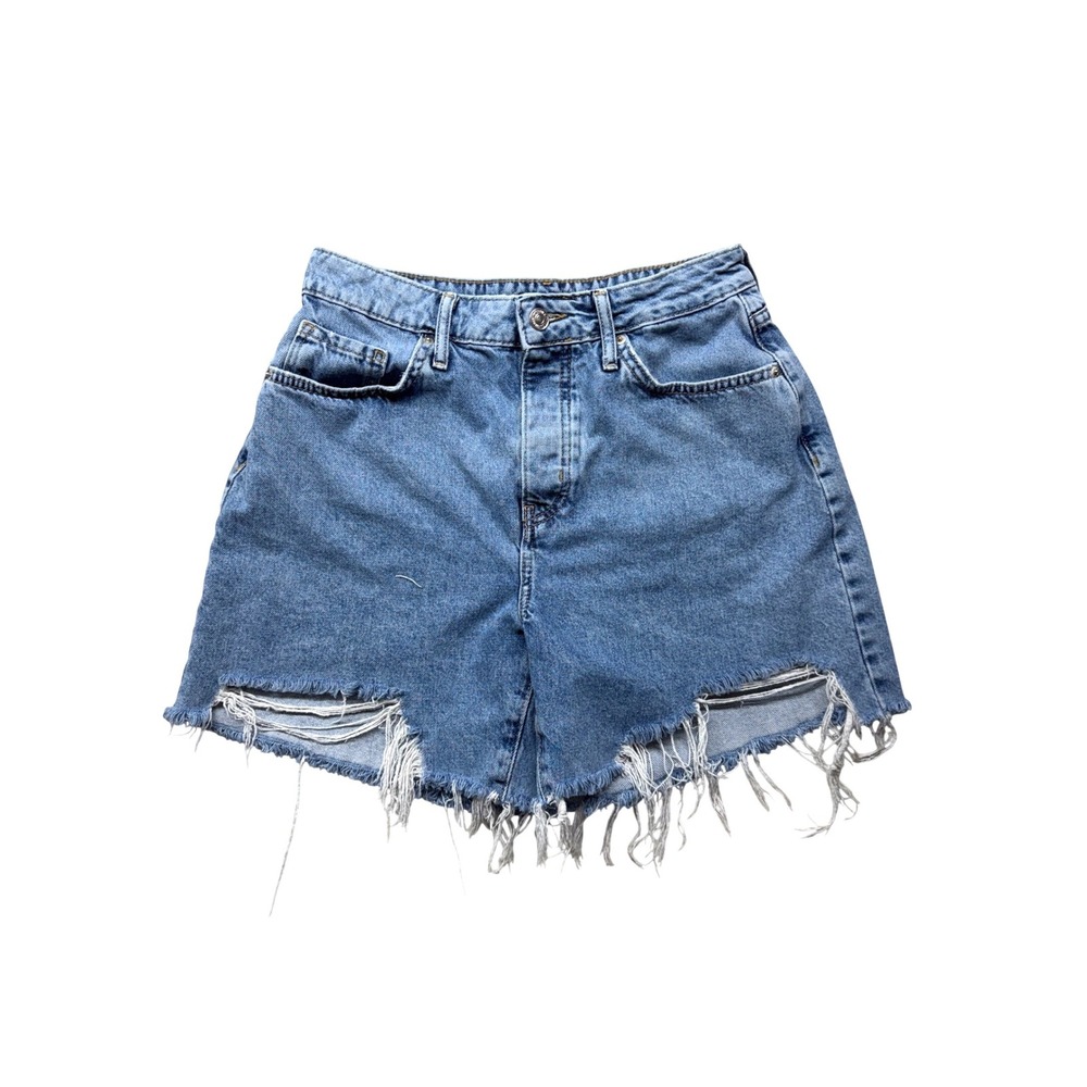 Forever 21 Premium Womens Denim Shorts Size 27 Medium Wash‎ High Rise Distressed